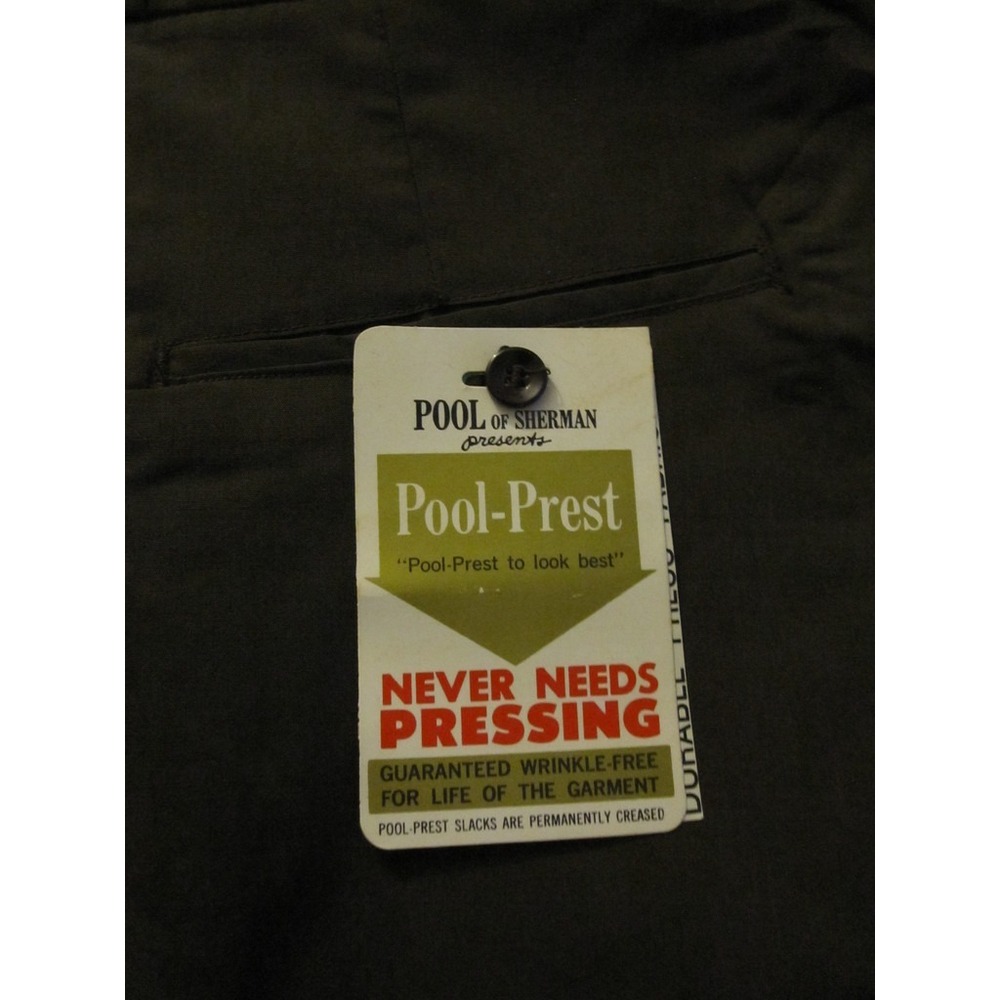 Mens Collectible Authentic Pool of Sherman 33X31 Dress Pants Dark Green Slacks! - Picture 4 of 5